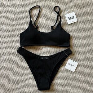 NWT Honey Swim Black Bikini Set